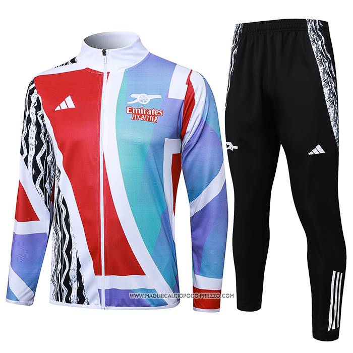 Tuta da Track Giacca Arsenal Rosso e Bianco 24-25